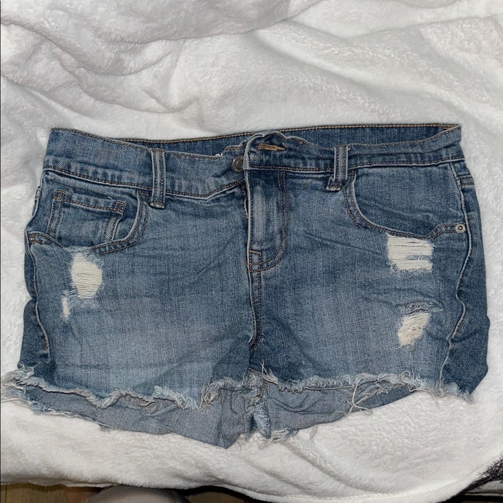 Old Navy Distressed Washed Blue Denim Shorts